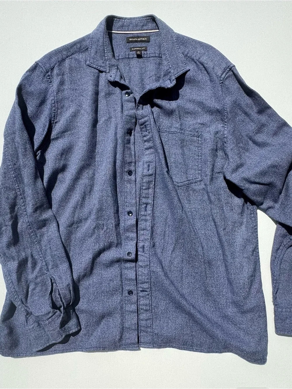 Banana Republic Indigo Button-Down Casual Shirt Camden Fit